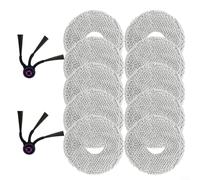 Puupaa Lot de 10 accessoires pour aspirateur Eureka pour robot aspirateur V15 Pro/J15 Ultra/J15, composé de 10 chiffons, 2 brosses latérales