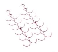 Puupaa Lot de 2 supports de rangement pour écharpes en soie et cintres - Organiseur en acier peu encombrant avec manchons de protection en PVC pour écharpes, cravates et ceintures (rose)