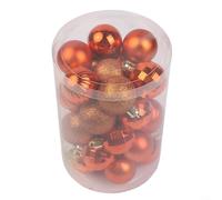 Puupaa Lot de 34 boules de Noël en plastique incassable pour décoration de maison de vacances et de jardin Cuivre antique 40 mm