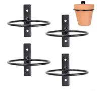 Puupaa Lot de 4 supports muraux pour pots de fleurs, 10,2 cm, 15,2 cm, 15,2 cm, 20,3 cm, anneaux de suspension pour pot de fleurs, décoration d'intérieur et d'extérieur, décoration de jardin, balcon,
