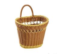 Puupaa Panier de rangement en rotin tissé pour l'organisation de la maison, matériau synthétique, léger, facile à nettoyer, polyvalent pour la cuisine ou la salle de bain (1 mélange)