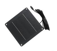 Puupaa Panneau solaire 4 W 12 V pour lampes de jardin et systèmes de sécurité, silicium monocristallin, câble de 300 cm, interface de type C, noir