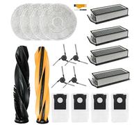 Puupaa Pièces de rechange pour aspirateur Dreame L40s Pro Ultra/L50 Pro Ultra pour aspirateur Mova V50 Ultra, 2 brosses principales, 4 brosses latérales, 4 filtres HEPA, 4 sacs à poussière, 4 tampons