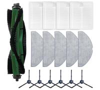 Puupaa Pièces de rechange pour aspirateur robot Conga 8490 Ultimate Ultra Power Home, accessoires : 1 brosse principale, 6 brosses latérales, 4 chiffons serpillères, 5 filtres