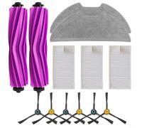 Puupaa Pièces de rechange pour aspirateur robot Eureka E20 Plus, accessoires 2 brosses principales, 6 brosses latérales, 2 chiffons de serpillère, 3 filtres