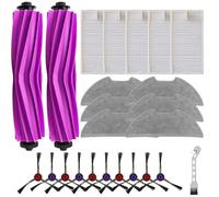 Puupaa Pièces de rechange pour aspirateur robot Eureka E20 Plus, accessoires brosse principale, brosse latérale, filtres, chiffon de nettoyage (24 pièces)