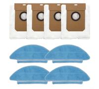 Puupaa Pièces de rechange pour aspirateur robot Lubluelu SL68, accessoires 4 chiffons serpillères, 4 sacs à poussière