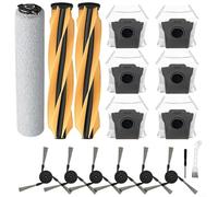 Puupaa Pièces de rechange pour aspirateur robot Mova Z60 Ultra, accessoires 2 brosses principales en caoutchouc, 6 sacs à poussière, 1 balai roulant, 6 brosses latérales, 2 outils de nettoyage