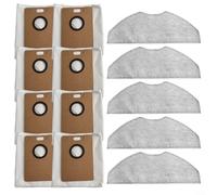 Puupaa Pièces de rechange pour aspirateur robot Tapo RVA301 RVA202 RV30 MAX Plus RV20 MAX Plus, accessoires 5 chiffons, 8 sacs à poussière