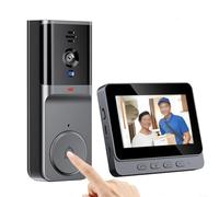 Puupaa Sonnette vidéo sans fil avec écran, 1080p, caméra de sécurité, audio bidirectionnel et vision nocturne pour la sécurité de la maison, gris