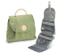 Puupaa Trousse de toilette de voyage imperméable de grande capacité avec organiseur suspendu, plusieurs compartiments et sangle élastique sécurisée pour le rangement (vert)