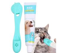 Puuppy Brosse à dentifrice pour chien, dentifrice à l'extrait de bœuf naturel | Brosse à dents à poils souples Puuppy Kit de brossage des dents de chien Outil de brossage des dents pour