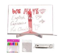 Puwaiio Planche à dessin LED | Tableau de marquage lumineux en acrylique | Effaçable à sec pour dessiner des messages, café, bar, école, maison, boutique, anniversaire, bureau