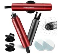 PUWOWYE 2 en 1 Brise Vitre Coupe Ceinture, 2 Pièces Coupe Ceinture Brise Vitre, Marteau Brise Vitre Voiture Coupe Ceinture pour Voiture d'urgence de Sauvetage pour Les Bus (Noir + Rouge)