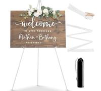 PUWOWYE Chevalet d'artiste réglable - Trépied de table - Affichage de peinture sur toile - Facile à plier - Poster de mariage - Intérieur et extérieur - Blanc