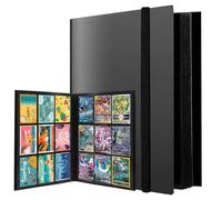 PUWOWYE Classeur Carte, 360 Carte Album, Carnet Carte Imperméable Compatible avec Pokemon Cartes, Noir