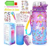PUWOWYE Licorne Bricolage Gourde Fille DIY Gourde Isotherme Bouteille Kit de Loisir Créatif Enfant Jeux Créatif Fille 6 7 8 9 10 Ans pour Idée Cadeau Noël Extérieur Jeux Enfant 2 3 4 5 6 Ans