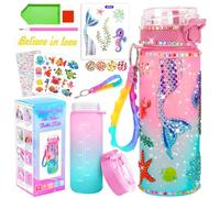 PUWOWYE Sirène Bricolage Gourde Fille DIY Gourde Isotherme Bouteille Kit de Loisir Créatif Enfant Jeux Créatif Fille 6 7 8 9 10 Ans pour Idée Cadeau Noël Extérieur Jeux Enfant 2 3 4 5 6 Ans