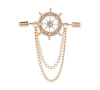 PUXZYAX Broche gouvernail en alliage, idéale pour les | Accessoire de bijouterie unique, à porter avec des vêtements. Broche à Pour pompon et chaîne en alliage, insigne tendance