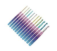 PUXZYAX Ensemble de 9 crochets flexibles en aluminium ergonomiques pour | et tricoteuses passionnées. Longueur : 15 cm. Poignée ergonomique et douce pour une prise en main optimale. Outil de