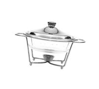 PUXZYAX Ensembles de chauffe-plats pour buffets, réceptions et mariages, alliant style et fonctionnalité. Présentoirs avec couvercle en métal et plateaux, Argent, 20.3 x 32.8 cm