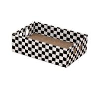 PUXZYAX Griffoir en Carton pour Chat, conçu avec Deux Ouvertures pour Que Les Chats puissent Jouer et se divertir. Ce griffoir rectangulaire Original Sert à, Noir et Blanc, 47 x 31.5 x 14 cm