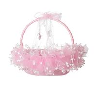 PUXZYAX Panier romantique à nœud papillon fleuri, élégant panier pour demoiselle d'honneur contenant des fleurs lors des cérémonies, décoration pour