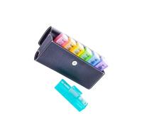 PUXZYAX Pilulier portable résistant, disponible en sept couleurs pour une organisation facile et pratique, idéal pour les voyages. Étui en cuir PU inclus.