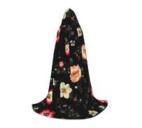 PUYhgb Belle cape à capuche unisexe à imprimé floral, cadeau attentionné pour Halloween, cosplay, fêtes à thème