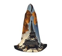 PUYhgb Belle cape à capuche unisexe imprimée Tour Eiffel Paris Cadeau attentionné pour Halloween / Cosplay / soirées à thème
