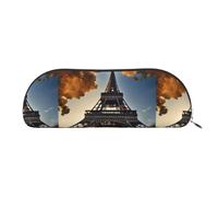 PUYhgb Belle pochette en demi-cercle imprimé Tour Eiffel Paris, sac de rangement à fermeture éclair, organisateur portable pour crayons cosmétiques pour le travail, Argenté., One Size, Valise