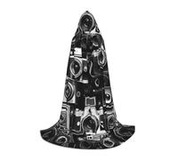 PUYhgb Camera Collection Print Cape à capuche unisexe, cadeau attentionné pour Halloween, les amateurs de cosplay, les fêtes à thème