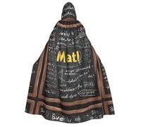 PUYhgb Cape à capuche imprimée mathématiques pour adulte, capuche et nœud papillon, pour cosplay, astuce ou friandise