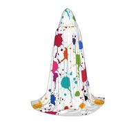 PUYhgb Cape à capuche unisexe avec impression abstraite, éclaboussures de peinture, cadeau attentionné pour Halloween, les amateurs de cosplay, les fêtes à thème