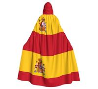 PUYhgb Cape d'Halloween imprimée drapeau espagnol, cape de carnaval pour fêtes à thème, maisons hantées et cosplay