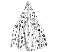 PUYhgb Cape d'Halloween imprimée en langue des signes, cape de carnaval pour soirées à thème, maisons hantées et cosplay