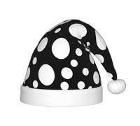 PUYhgb Chapeau de Noël unisexe imprimé à pois noir et blanc, chapeau de Noël, chapeau de Noël bon pour Noël, cosplay