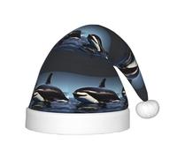 PUYhgb Chapeau de Noël unisexe imprimé baleine orca orque, chapeau de vacances de Noël, chapeau de Noël bon pour Noël, cosplay