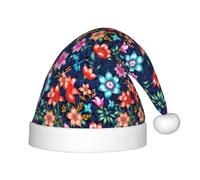 PUYhgb Chapeau de Noël unisexe imprimé bleu, chapeau de vacances de Noël, chapeau de Noël bon pour Noël, cosplay