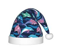 PUYhgb Chapeau de Noël unisexe imprimé dauphin, chapeau de vacances de Noël, chapeau de Noël bon pour Noël, cosplay