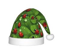 PUYhgb Chapeau de Noël unisexe imprimé feuilles et coccinelles, chapeau de vacances de Noël, chapeau de Noël bon pour Noël, cosplay