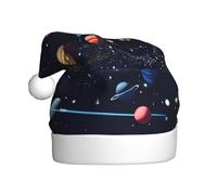 PUYhgb Chapeau de Père Noël avec impression de carte de constellation des étoiles, accessoire de vacances, chapeau de Noël pour fêtes et spectacles de théâtre