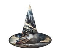 PUYhgb Chapeau d'Halloween léger avec motif train à vapeur et nuages, taille unique