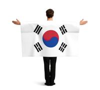 PUYhgb Drapeau de la République de Corée imprimé - Cape de drapeau portable - Costume de drapeau à mouvement libre pour les matchs et les fêtes de rue