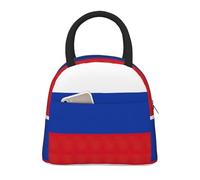 PUYhgb Grand sac à déjeuner isotherme avec fermeture éclair et poche avant Motif drapeau russe