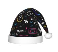 PUYhgb Math Formula Print Unisexe Bonnet de Noël, Chapeau de Vacances de Noël, Chapeau de Noël Bon pour Noël, Cosplay