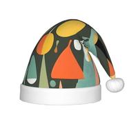 PUYhgb Mid Century Moderne Rétro avec impression de formes Drop Formes Bonnet de Noël Unisexe, Chapeau de Vacances de Noël, Chapeau de Noël Bon pour Noël, Cosplay