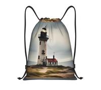 PUYhgb Old Lighthouse-Standard-Scale-2_00x Sac à dos pliable avec cordon de serrage pour entraînement, voyage, yoga et usage quotidien, Noir , M, Sac à dos de voyage