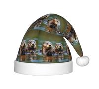 PUYhgb Otters Print Bonnet de Noël unisexe, chapeau de Noël, bon pour Noël, cosplay