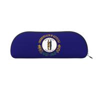 PUYhgb Pochette en demi-cercle imprimé drapeau de l'État du Kentucky, sac de rangement à fermeture éclair, organiseur portable pour crayons, cosmétiques pour le travail, argent, taille unique, valise